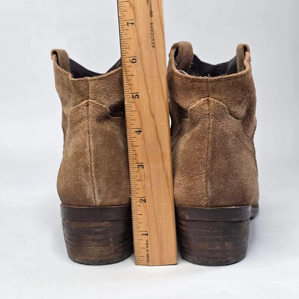 Diba True Moon River Western Ankle Boots Women's 7.5 M Tan Brown Suede Shoes